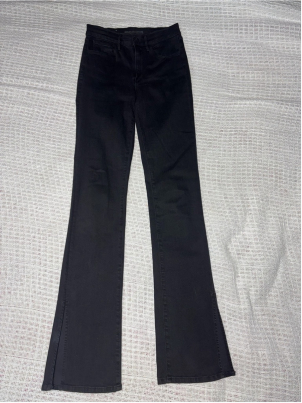 3X1 NYC Black Split Hem Bell Bottom Flare Denim Jeans Size 25 GUC - Picture 3 of 11